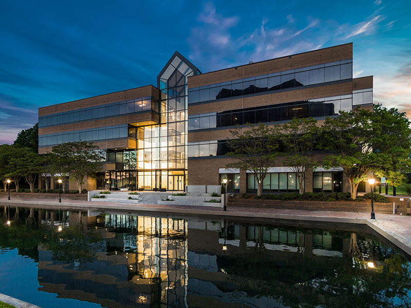 One University Place front night view